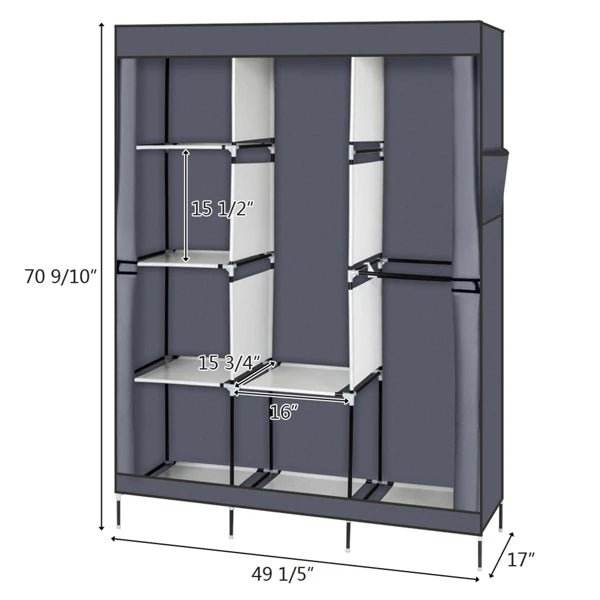 Portable Portable Clothes Closet Wardrobe With Shelves Organizer - Omega Lifestyles