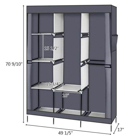 Portable Portable Clothes Closet Wardrobe With Shelves Organizer - Omega Lifestyles