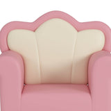 Princess Upholstered Pink White Kids Sofa Chair - Omega Lifestyles