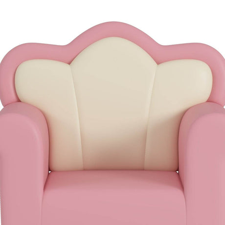 Princess Upholstered Pink White Kids Sofa Chair - Omega Lifestyles