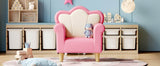 Princess Upholstered Pink White Kids Sofa Chair - Omega Lifestyles