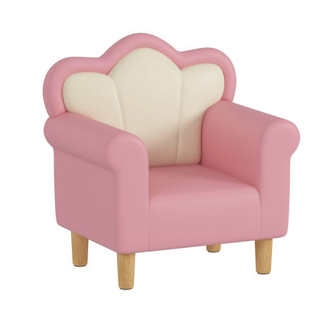 Princess Upholstered Pink White Kids Sofa Chair - Omega Lifestyles