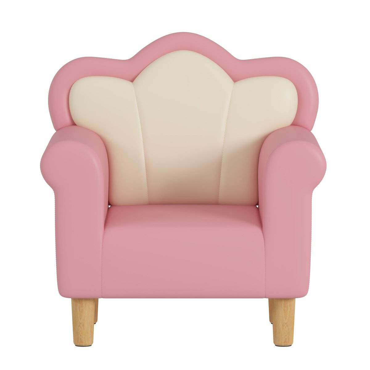 Princess Upholstered Pink White Kids Sofa Chair - Omega Lifestyles