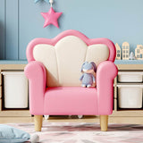 Princess Upholstered Pink White Kids Sofa Chair - Omega Lifestyles
