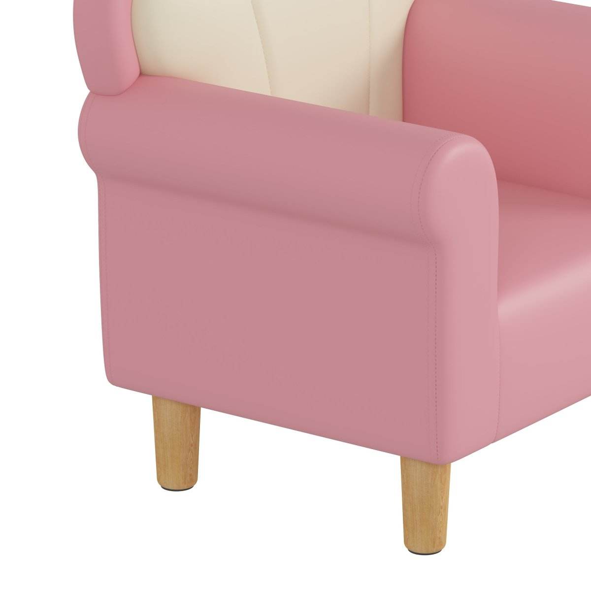 Princess Upholstered Pink White Kids Sofa Chair - Omega Lifestyles
