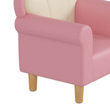 Princess Upholstered Pink White Kids Sofa Chair - Omega Lifestyles