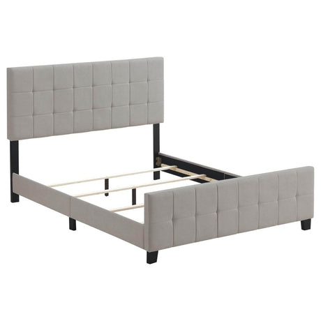 Queen Beige Tufted Upholstered Contemporary Panel Bed - Restanew - Omega Lifestyles