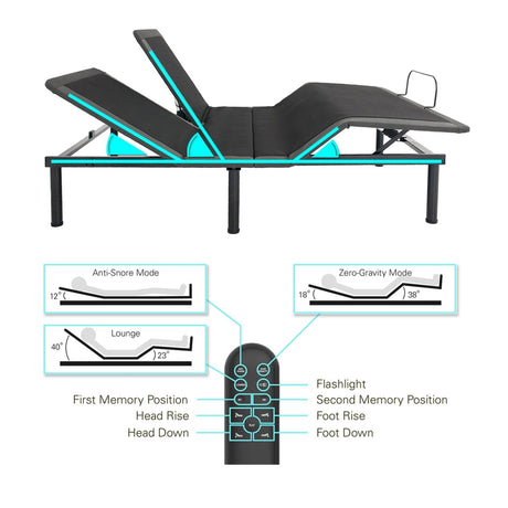 Queen Flex Top Voice - Controlled Adjustable Bed Frame - Restanew - Omega Lifestyles