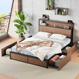 Queen French Bed Frame With Storage Drawers And USB Socket - Restanew - Omega Lifestyles