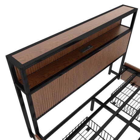 Queen French Bed Frame With Storage Drawers And USB Socket - Restanew - Omega Lifestyles