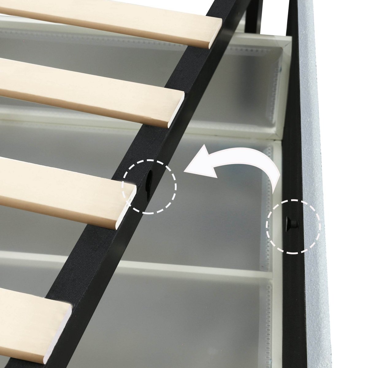 Queen Ivory Boucle Upholstered Platform Bed Frame With Storage - Restanew - Omega Lifestyles