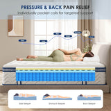 Queen Medium 12 - Inch Hybrid Pocket Spring Mattress - Restanew - Omega Lifestyles