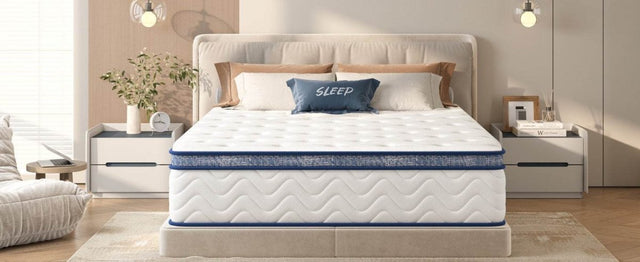 Queen Medium 12-Inch Hybrid Pocket Spring Mattress - Omega Lifestyles