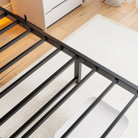 Queen Metal And Wood Bed Frame With RGB Lighting - Restanew - Omega Lifestyles