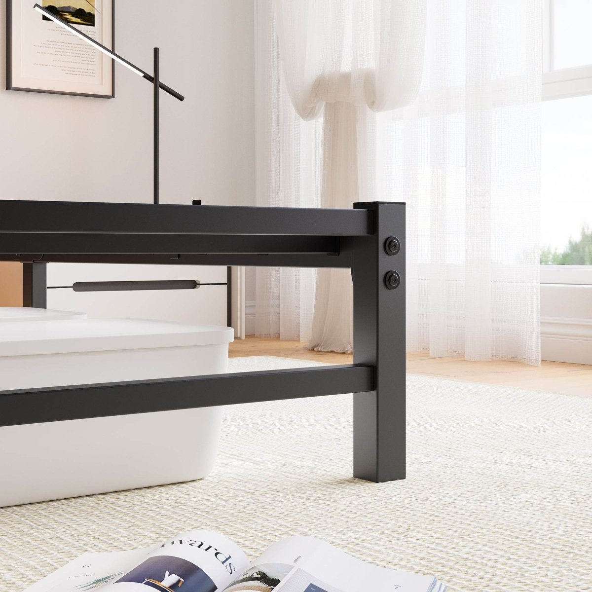 Queen Metal And Wood Bed Frame With RGB Lighting - Restanew - Omega Lifestyles