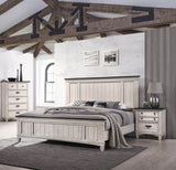 Queen Rustic Two - Tone Wood Panel Bed Frame - Restanew - Omega Lifestyles