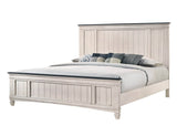 Queen Rustic Two - Tone Wood Panel Bed Frame - Restanew - Omega Lifestyles