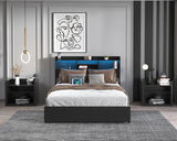 Queen Storage Bed Frame With Headboard Charging Station - Omega Lifestyles