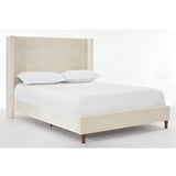 Queen Upholstered Velvet Bed Frame With Nailhead Trim - Restanew - Omega Lifestyles