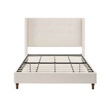 Queen Upholstered Velvet Bed Frame With Nailhead Trim - Restanew - Omega Lifestyles