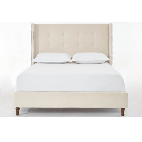 Queen Upholstered Velvet Bed Frame With Nailhead Trim - Restanew - Omega Lifestyles