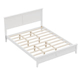 Queen White Solid Wood Pine Platform Bed Frame - Restanew - Omega Lifestyles