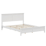 Queen White Solid Wood Pine Platform Bed Frame - Restanew - Omega Lifestyles