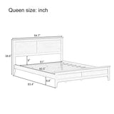 Queen White Solid Wood Pine Platform Bed Frame - Restanew - Omega Lifestyles