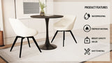 Round Tulip Dining Table And 2 PU Cushioned Chairs Set - Omega Lifestyles