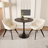 Round Tulip Dining Table And 2 PU Cushioned Chairs Set - Omega Lifestyles
