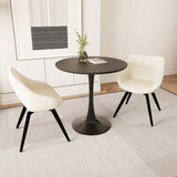 Round Tulip Dining Table And 2 PU Cushioned Chairs Set - Omega Lifestyles