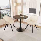 Round Tulip Dining Table And 2 PU Cushioned Chairs Set - Omega Lifestyles