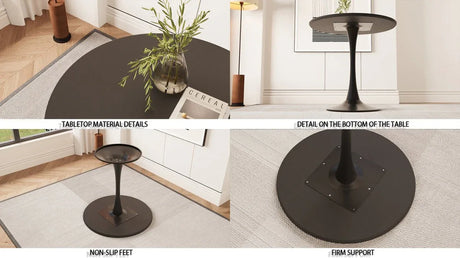 Round Tulip Dining Table And 2 PU Cushioned Chairs Set - Omega Lifestyles