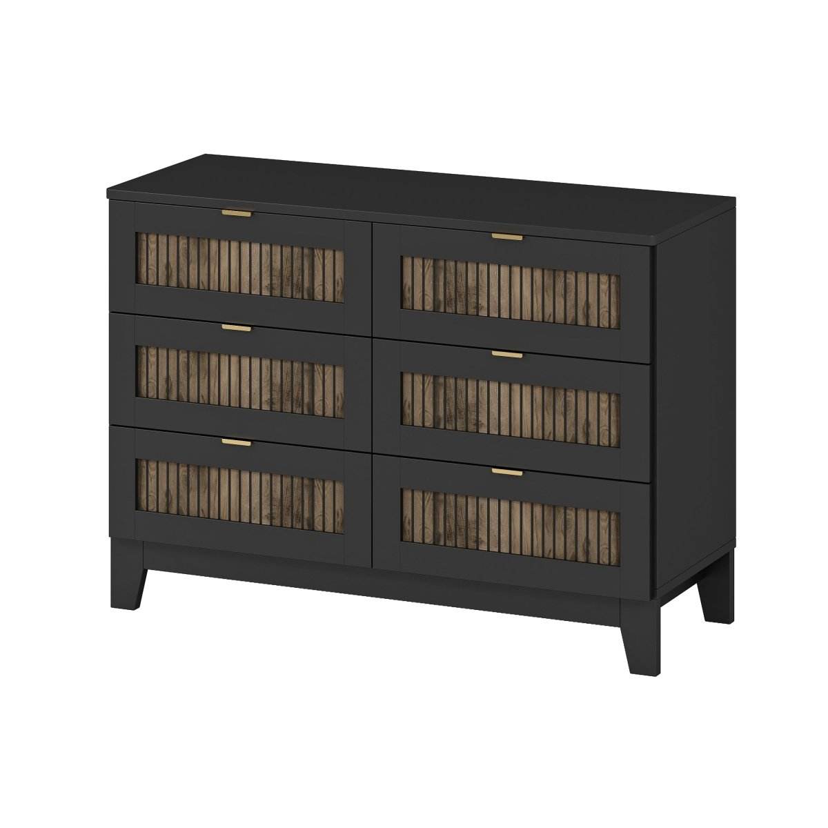 Rustic Farmhouse Wooden Dresser With Six Drawers - Sleep Galleria