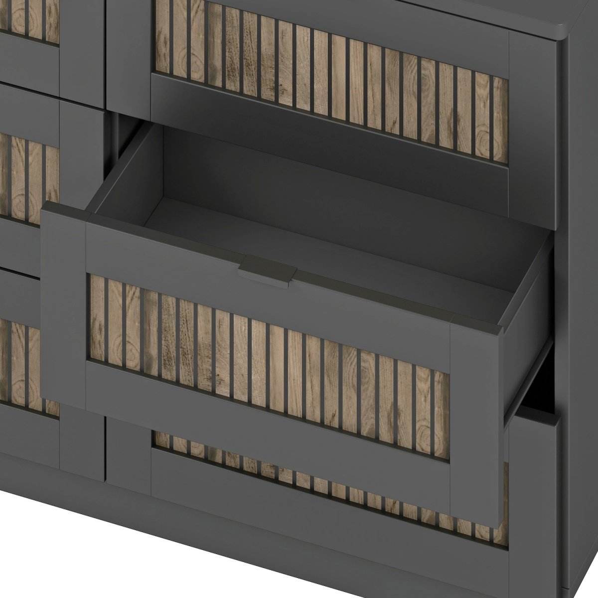 Rustic Farmhouse Wooden Dresser With Six Drawers - Sleep Galleria