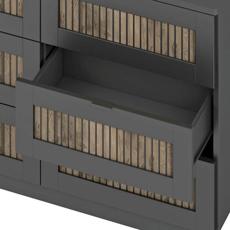 Rustic Farmhouse Wooden Dresser With Six Drawers - Sleep Galleria