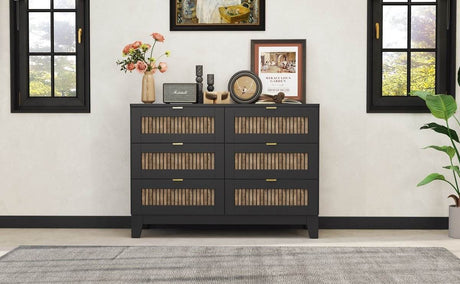 Rustic Farmhouse Wooden Dresser With Six Drawers - Sleep Galleria