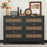 Rustic Farmhouse Wooden Dresser With Six Drawers - Sleep Galleria