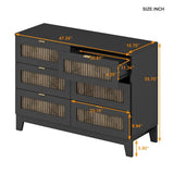 Rustic Farmhouse Wooden Dresser With Six Drawers - Sleep Galleria