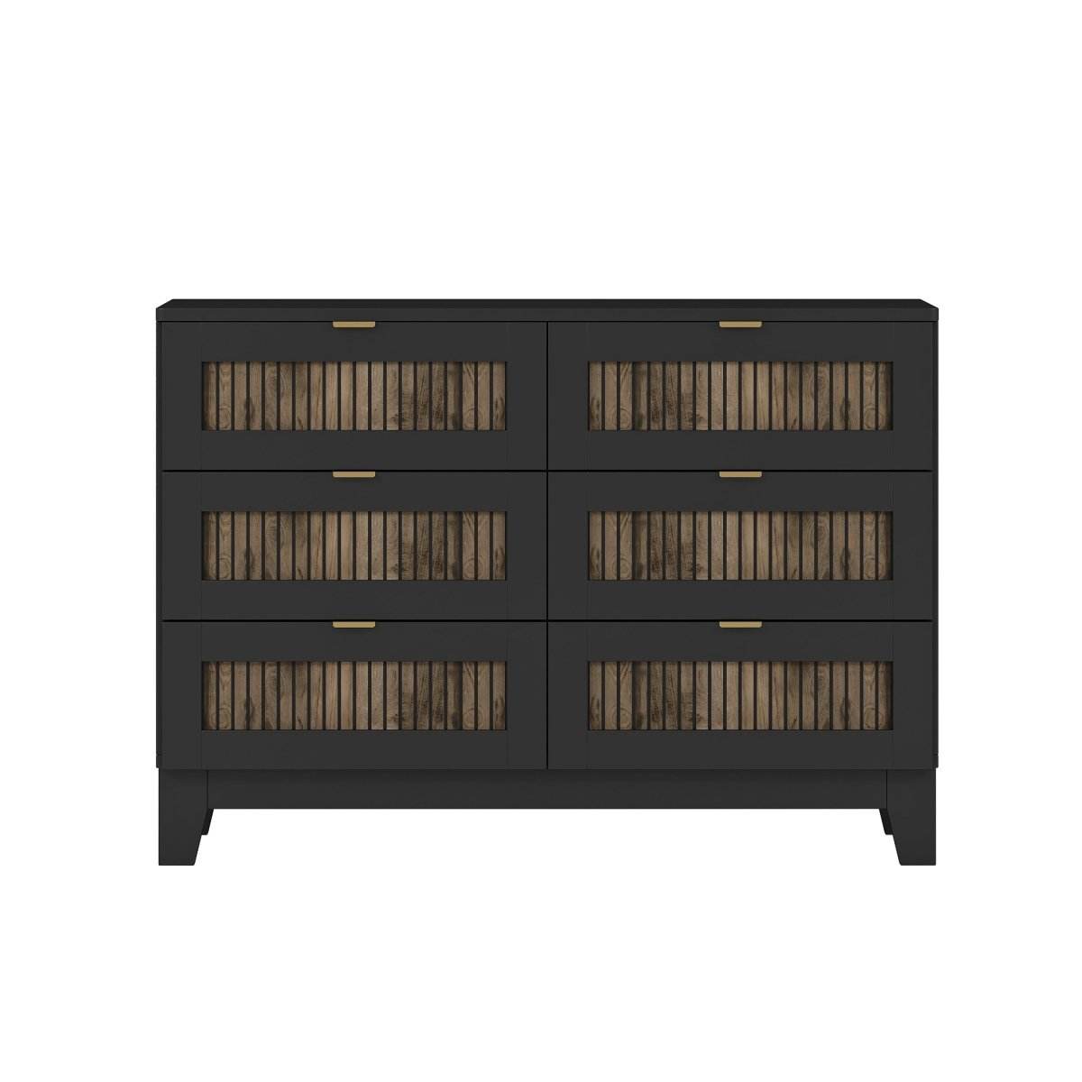 Rustic Farmhouse Wooden Dresser With Six Drawers - Sleep Galleria