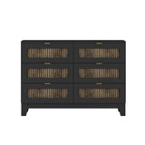 Rustic Farmhouse Wooden Dresser With Six Drawers - Sleep Galleria