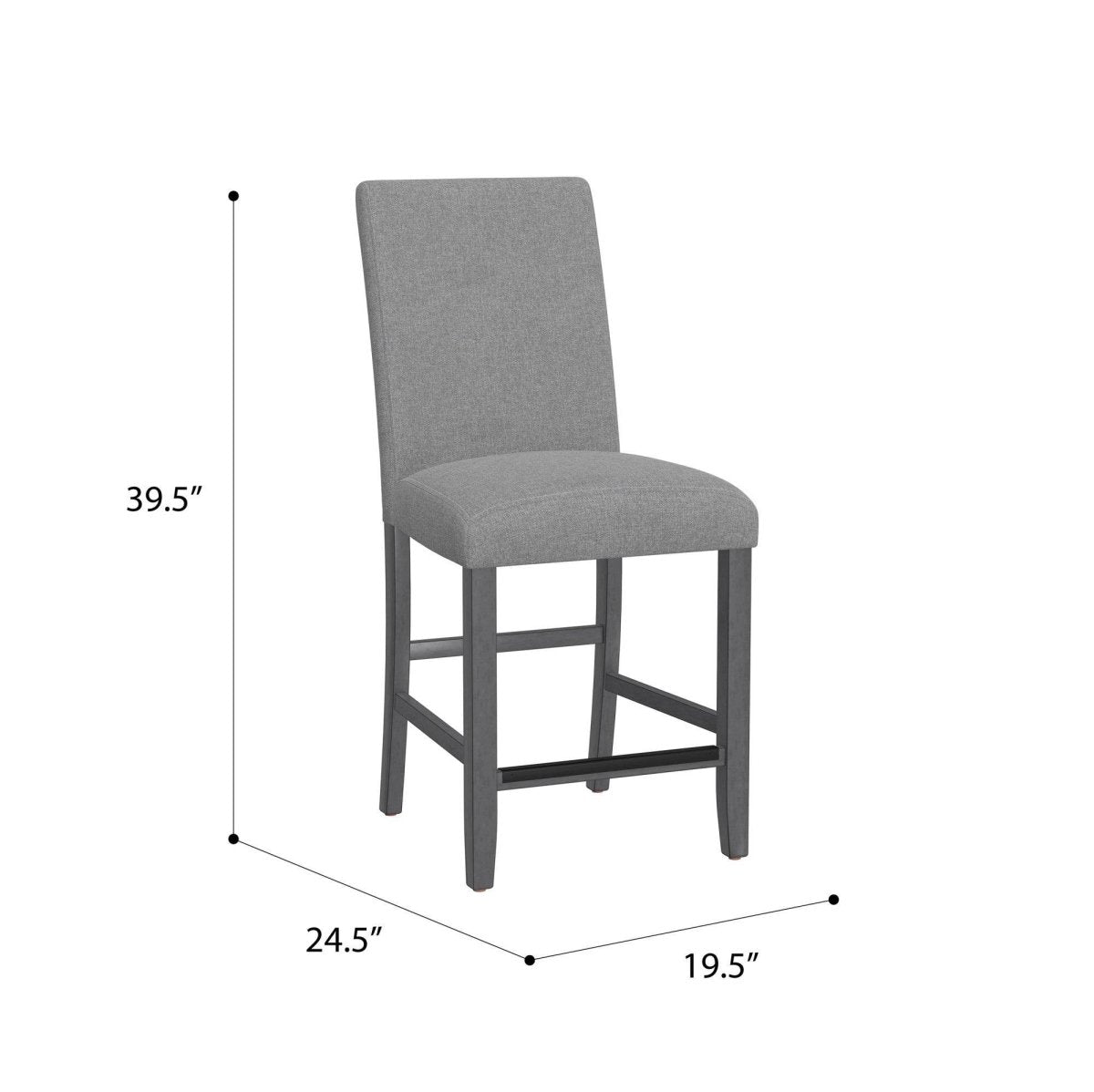 Set Of 2 Gray Upholstered Engineered Wood Barstools - Restanew - Omega Lifestyles