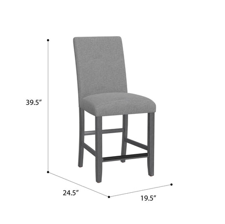 Set Of 2 Gray Upholstered Engineered Wood Barstools - Restanew - Omega Lifestyles