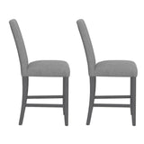 Set Of 2 Gray Upholstered Engineered Wood Barstools - Restanew - Omega Lifestyles