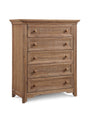Solid Wood Five Drawer Chest With Velvet - Lined Top Drawer - Restanew - Omega Lifestyles