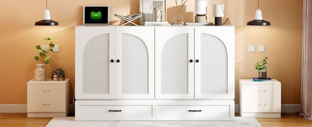 Space-Saving Queen Murphy Bed With Large Drawers - Omega Lifestyles