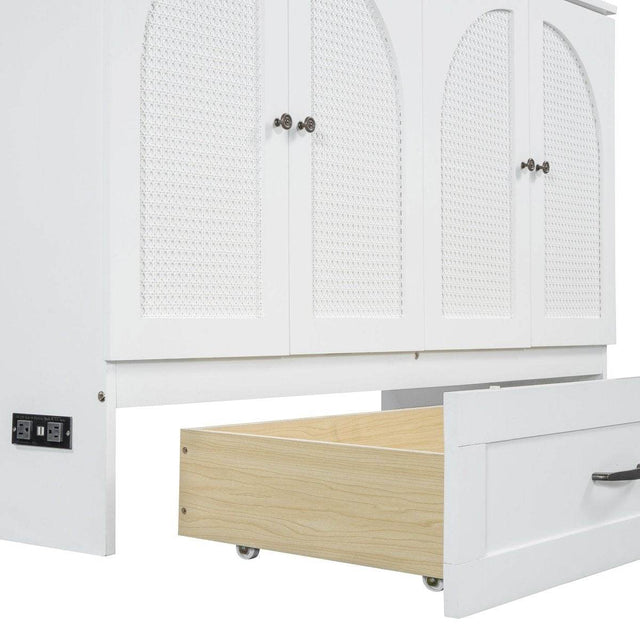 Space-Saving Queen Murphy Bed With Large Drawers - Omega Lifestyles