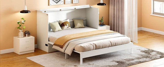 Space-Saving Queen Murphy Bed With Large Drawers - Omega Lifestyles