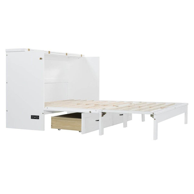 Space-Saving Queen Murphy Bed With Large Drawers - Omega Lifestyles