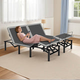 Split King Adjustable Bed Frame With Massage USB Ports - Restanew - Omega Lifestyles